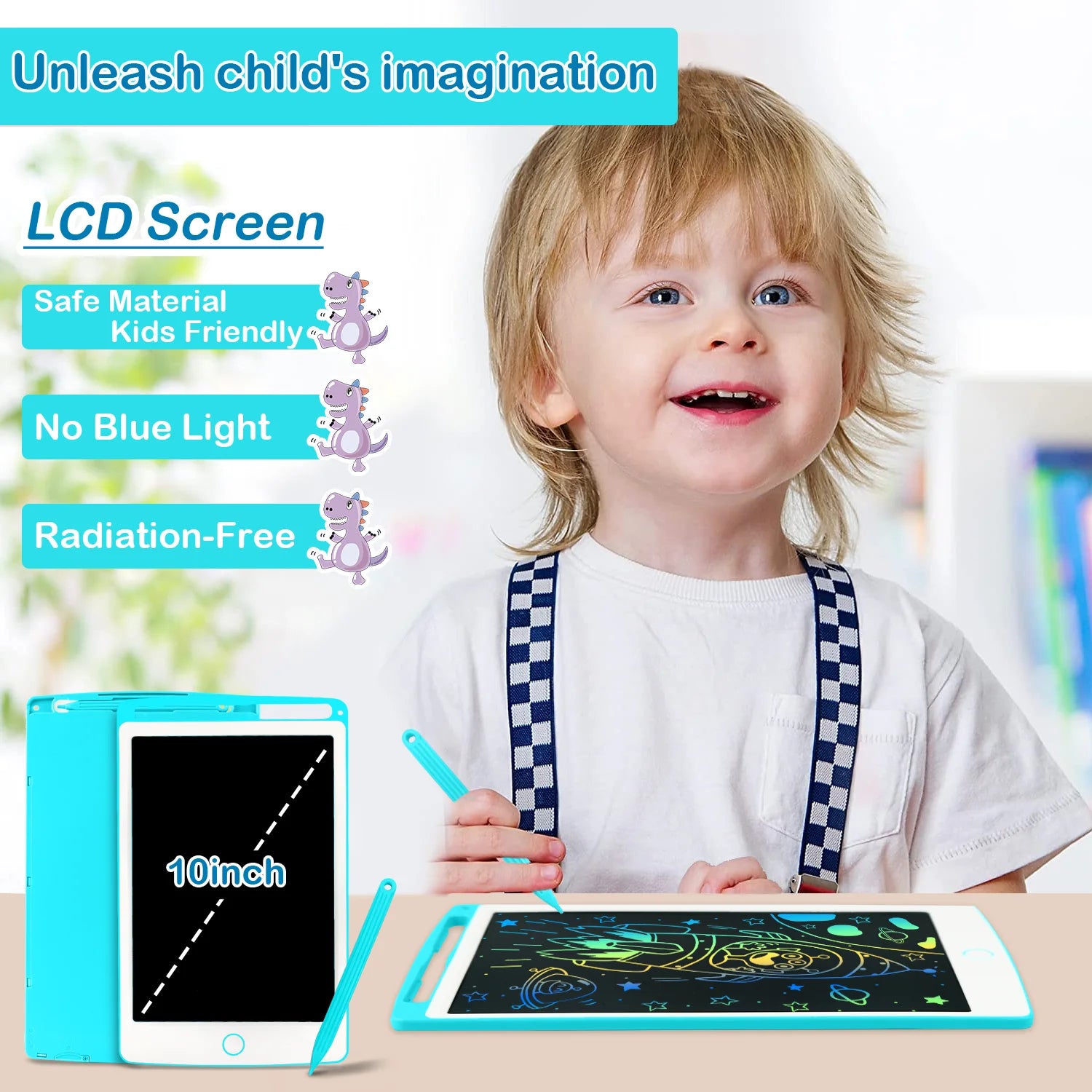LCD Writing Tablet 10 Inch Drawing Pad, Electronic Graphics Tablet, Led Writing Tablet Toys for Toddler, Doodle Board Gifts for Kid Adult