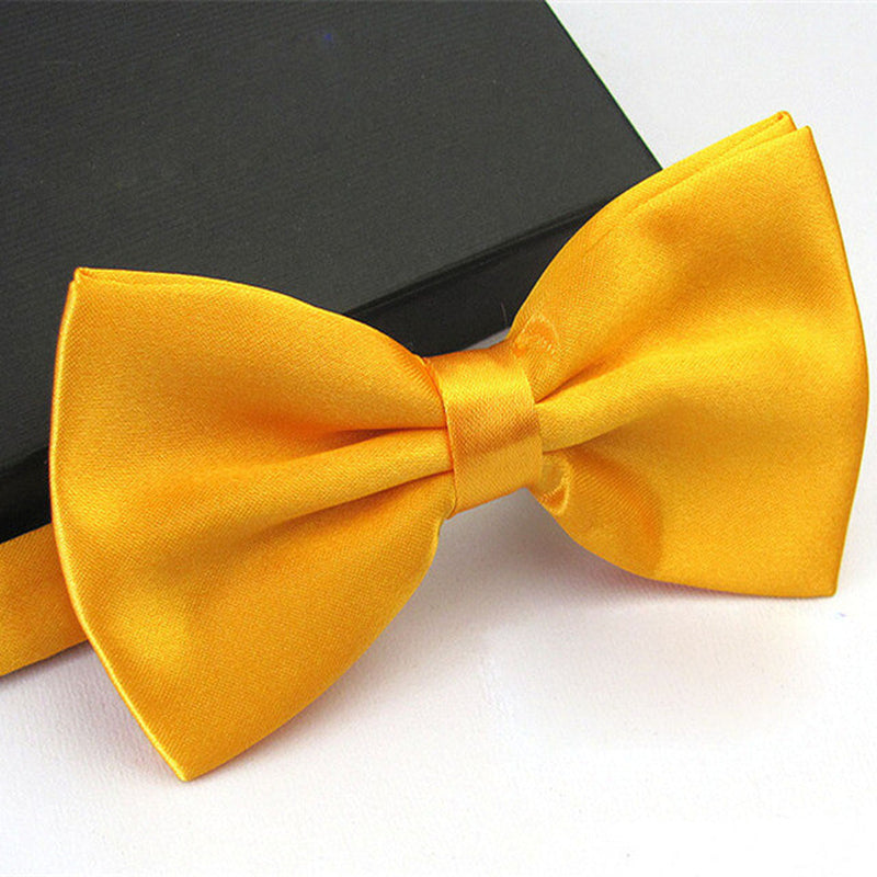 Mens Bowtie Pretied Adjustable Necktie Solid Color Formal Wedding Party Tuxedo