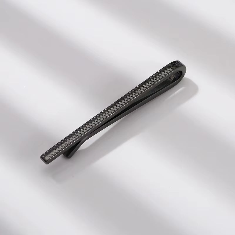 New High Quality Laser Engraving Tie Clip Black Men'S Business Tie Pin Free Delivery Rudder Feathers