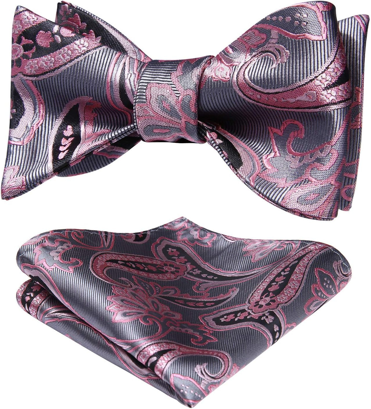 Bow Ties for Men Paisley Bowties Mens Self Tie Bow Tie and Pocket Square Set Formal Tuxedo Wedding Bowtie