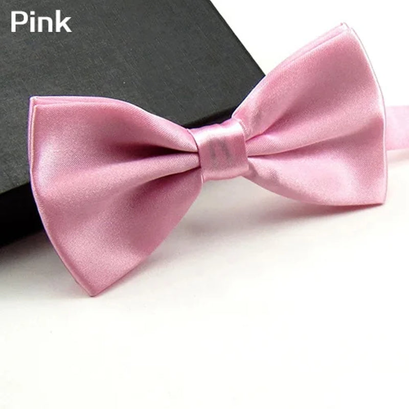 Men Solid Color Bowtie Necktie Tuxedo Wedding Party Adjustable