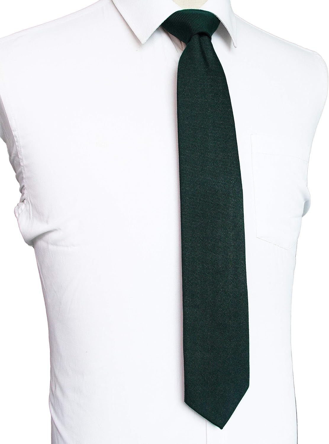 Solid Color Wool Tie and Pocket Square with Tie Clip Sets for Men