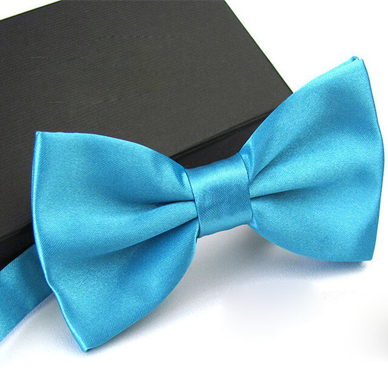 Mens Bowtie Pretied Adjustable Necktie Solid Color Formal Wedding Party Tuxedo