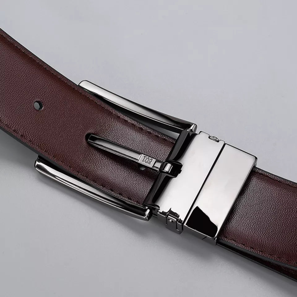 Men Genuine Leather Belts Adjustable Casual Dress Belt for Jeans Work Size 30-42