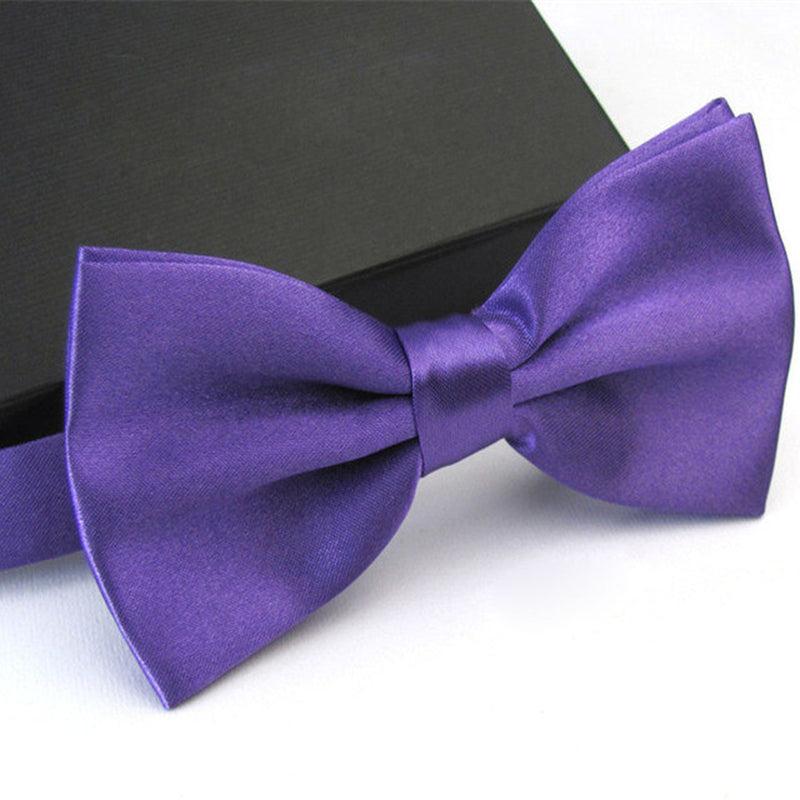 Mens Bowtie Pretied Adjustable Necktie Solid Color Formal Wedding Party Tuxedo