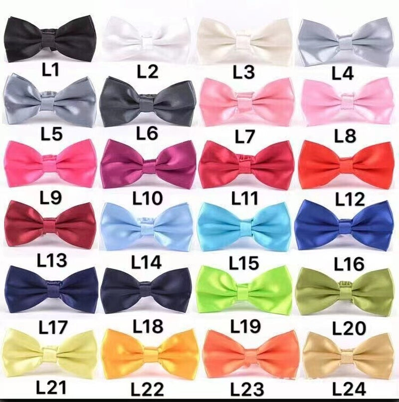 Mens Bowtie Pretied Adjustable Necktie Solid Color Formal Wedding Party Tuxedo
