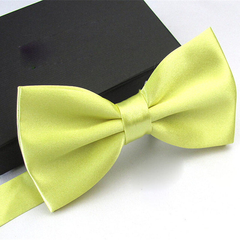 Mens Bowtie Pretied Adjustable Necktie Solid Color Formal Wedding Party Tuxedo