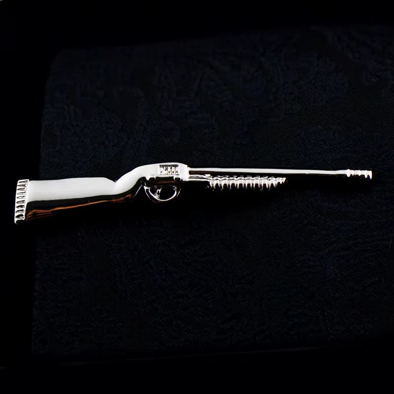 New High Quality Laser Engraving Tie Clip Black Men'S Business Tie Pin Free Delivery Rudder Feathers