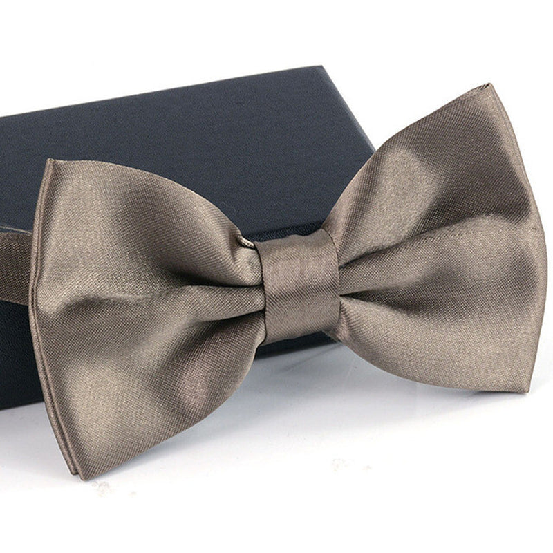 Mens Bowtie Pretied Adjustable Necktie Solid Color Formal Wedding Party Tuxedo