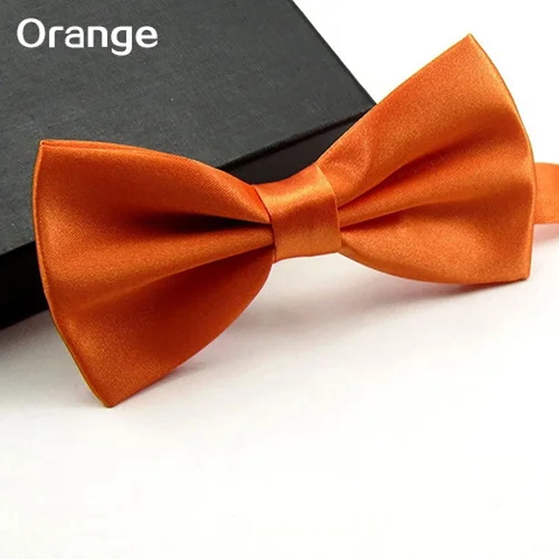 Men Solid Color Bowtie Necktie Tuxedo Wedding Party Adjustable