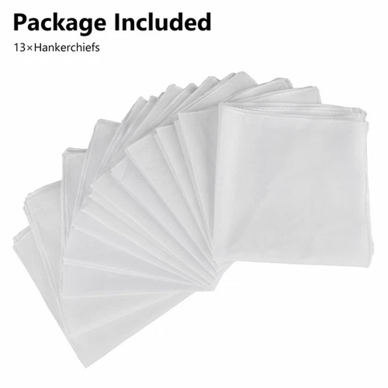 13X Handkerchiefs Cotton Classic Hankies Large Men Hankerchief Hanky Pocket Gift