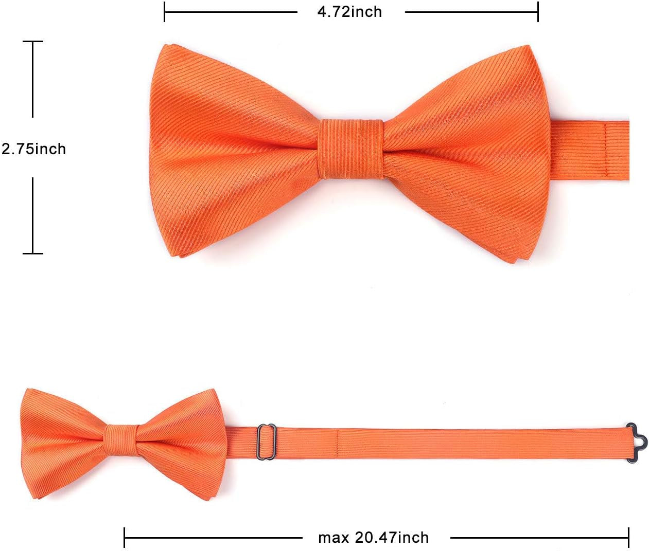 Mens Bow Ties Solid Color Pre Tied Bowtie and Pocket Square Set Classic Formal Tuxedo Bowties for Wedding Party