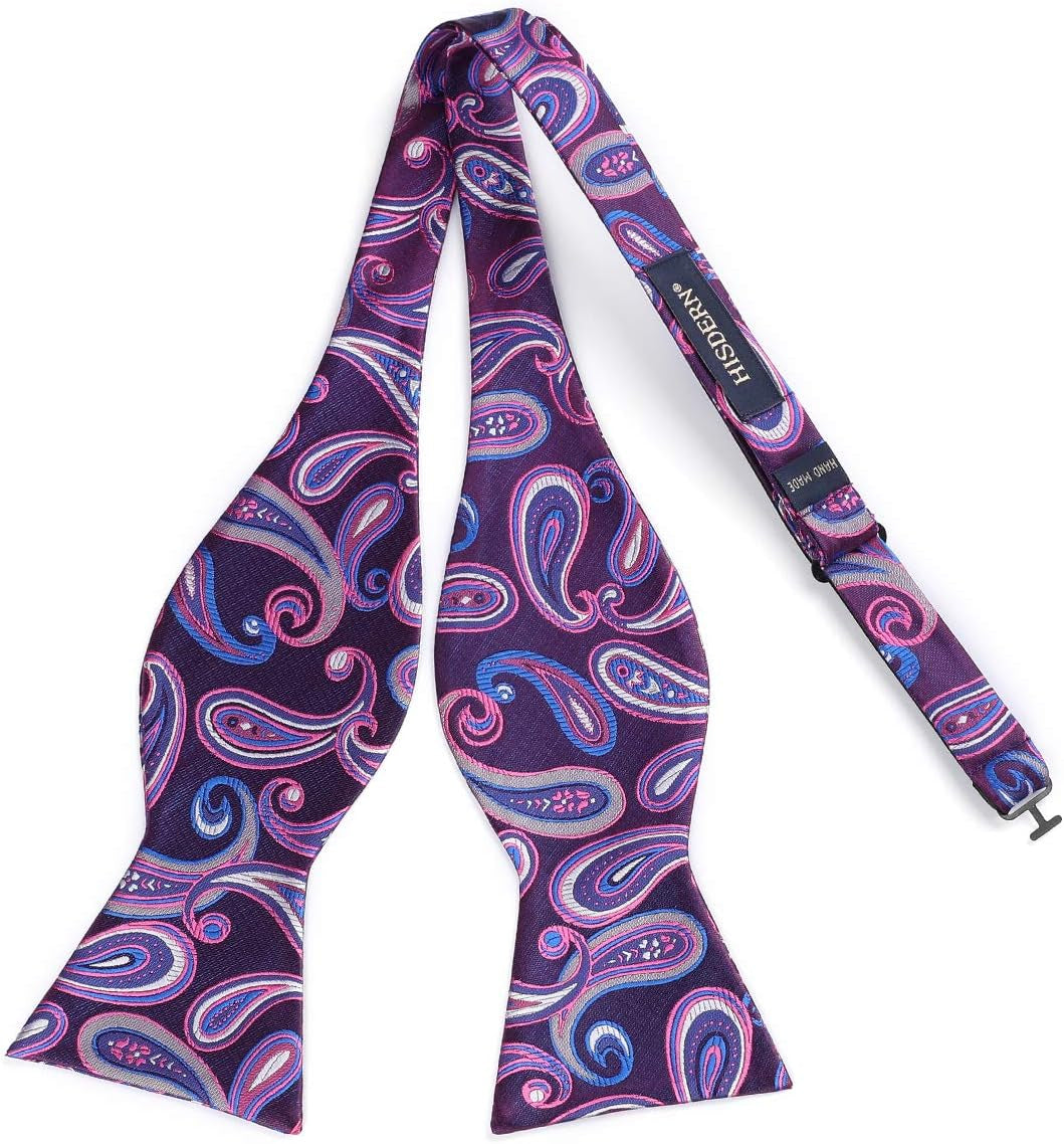 Bow Ties for Men Paisley Bowties Mens Self Tie Bow Tie and Pocket Square Set Formal Tuxedo Wedding Bowtie