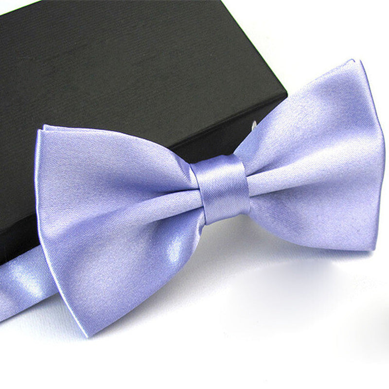 Mens Bowtie Pretied Adjustable Necktie Solid Color Formal Wedding Party Tuxedo