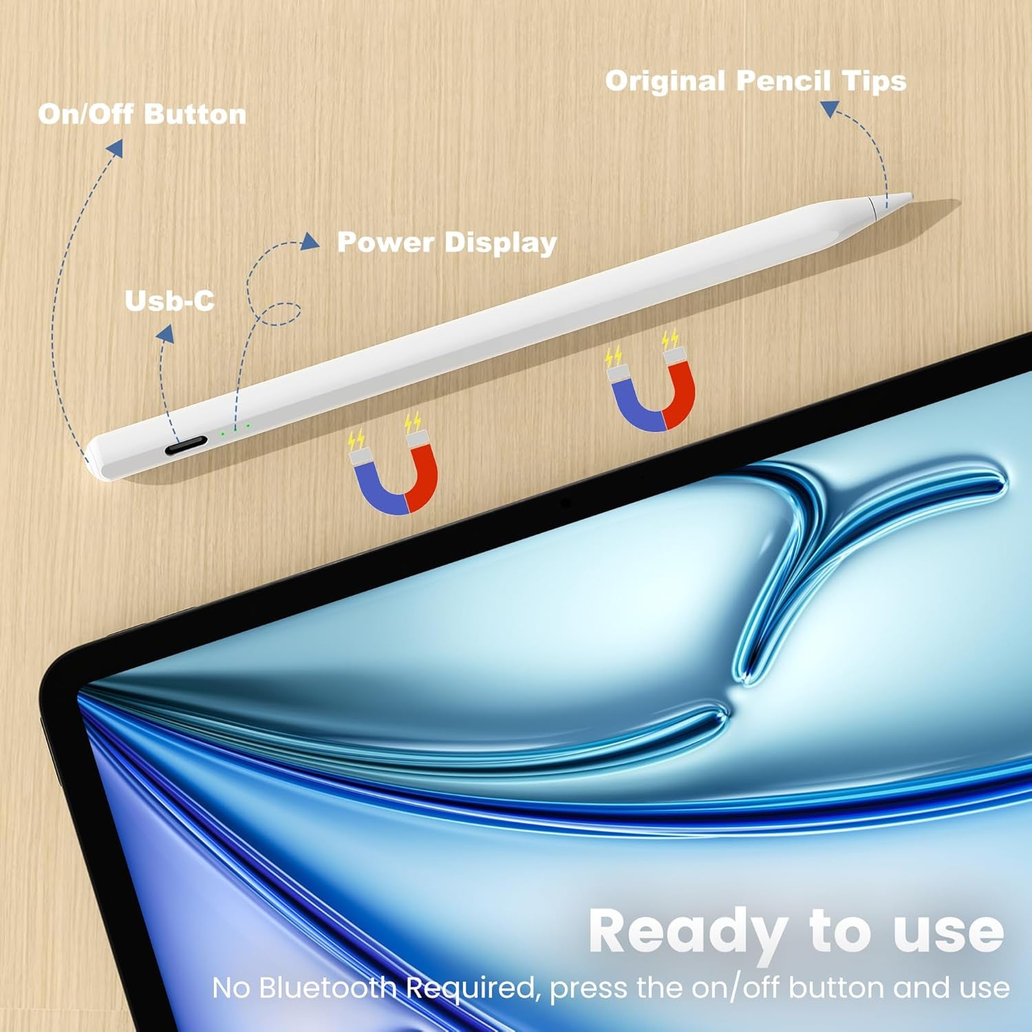Pencil for Apple Ipad A16 10Th Generation, Fast Charge Stylus Pen for 2025-2018