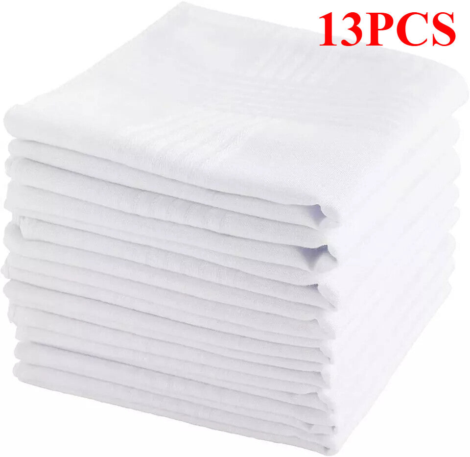 13X Handkerchiefs Cotton Classic Hankies Large Men Hankerchief Hanky Pocket Gift