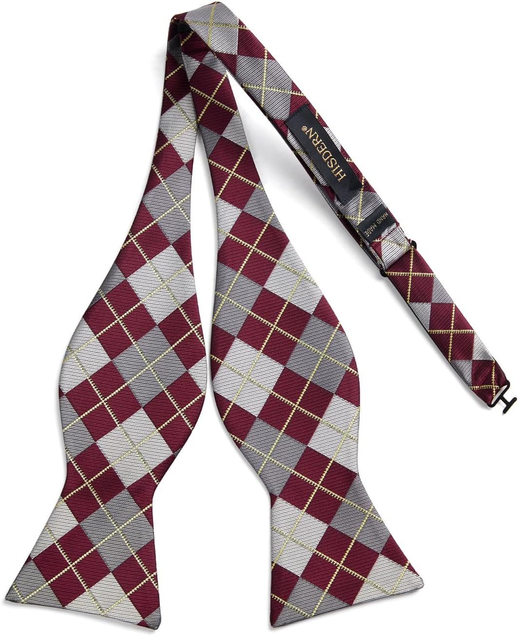 Bow Ties for Men Check Plaid Self Tie Bow Tie and Pocket Square Bowtie Formal Tuxedo Wedding Bowties Handkerchief Set