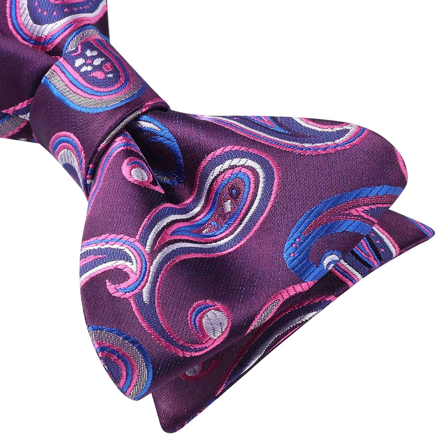 Bow Ties for Men Paisley Bowties Mens Self Tie Bow Tie and Pocket Square Set Formal Tuxedo Wedding Bowtie